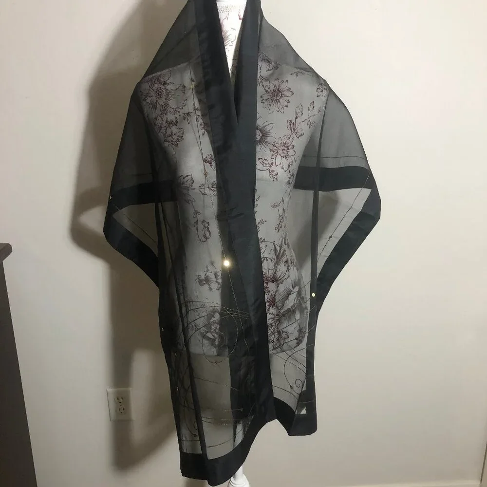 🌙 Be the Woman to Make a Statement – ZazouLuxe 100% Silk Organza Wrap